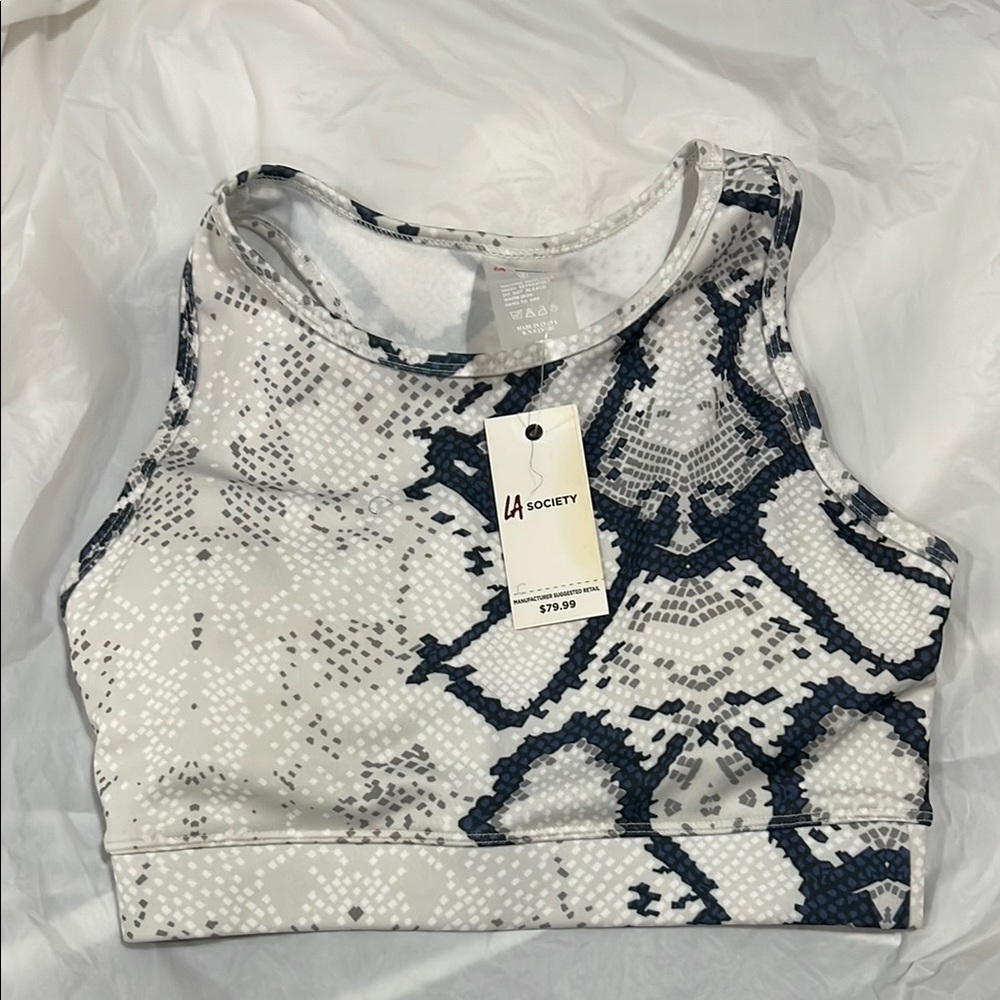 LA Society Snake Print Sports Bra NWT